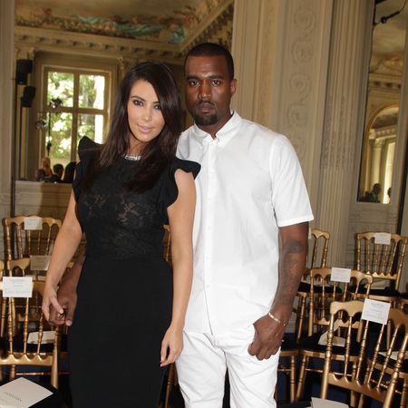 Kim Kardashian and Kanye West at Valentino