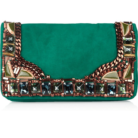 Matthew Williamson Embellished suede clutch £995