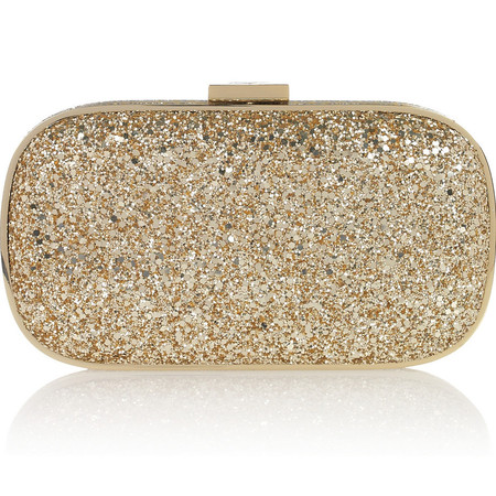 ANYA HINDMARCH Marano glitter-finished box clutch £450
