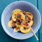 Persimon, blueberry and pomegranate salad