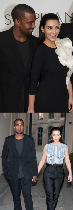 Kim Kardashian Kanye West Paris fashion week