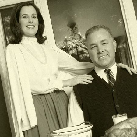 1950s dinner party couple