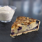 Blueberry Bakewell Tart with Raspberry cream