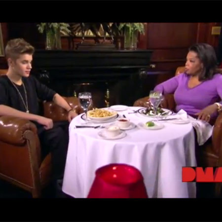 Justin Bieber and Oprah Winfrey