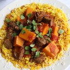 Balsamic butternut squash and beef stew