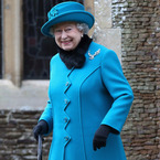 The Queen dons bright blue for Sandringham Christmas service