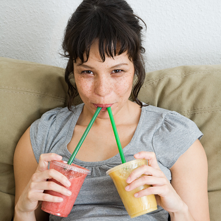 Pregnant Woman Drinking Smoothies