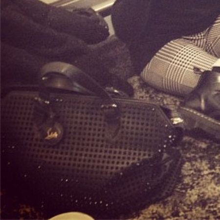 Spotted! Ellie Goulding's studded tote