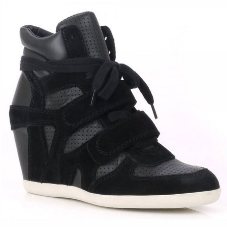Ash wedge high-top trainer