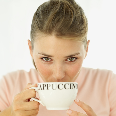 Woman drinking coffee