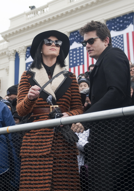 Katy Perry and John Mayer at President Obama's swearing-in ceremony