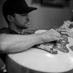 Justin Timberlake in the studio with his guitar