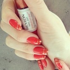 NAIL ART: Jessie J rocks red and orange Revlon stripes