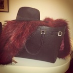 Millie Mackintosh styles Aspinal bag with fur stole