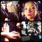 Backstage hair and beauty at DAKS AW13