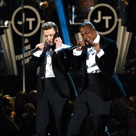 Jay Z and Justin Timberlake at the Grammys