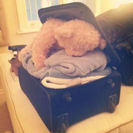 Millie Mackintosh packing suitcase