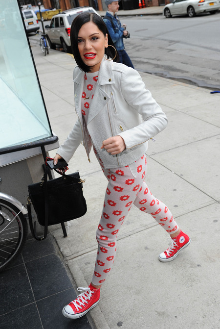Jessie J styles up onesie in London