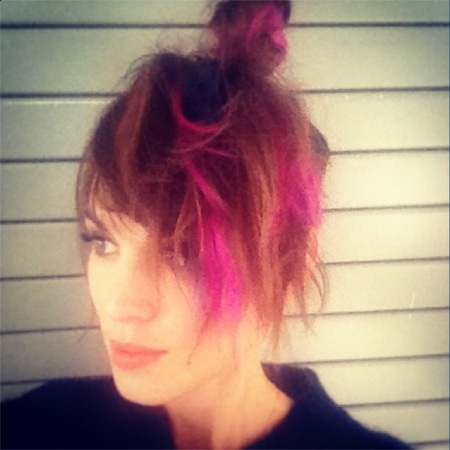 Alexa Chung pink extensions