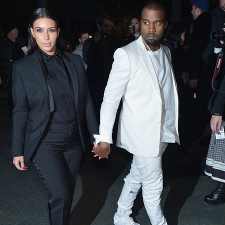 Kim Kardshian and Kanye West at Givenchy AW13 Paris Fashion Week