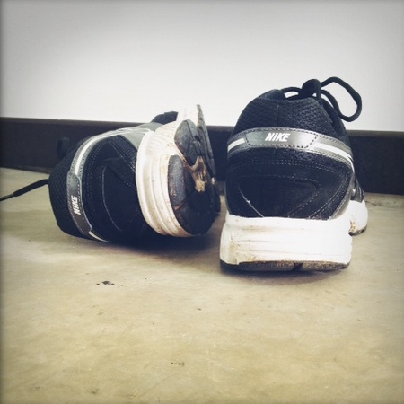 unused trainers indoors