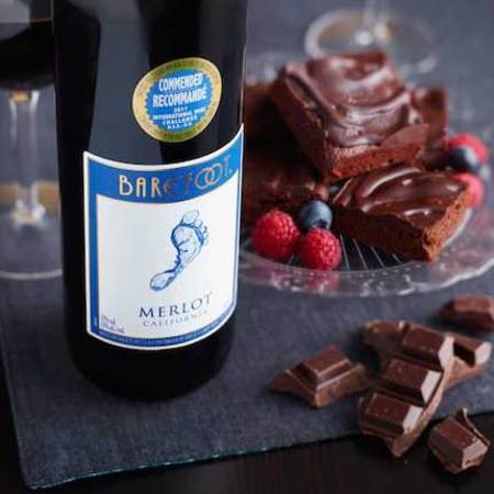 Red wine chocolate brownies Easter recipe