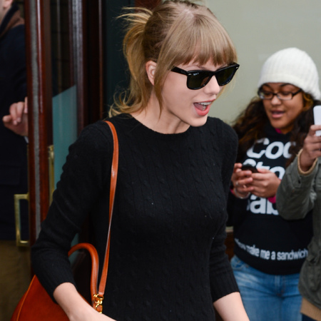 Taylor Swift with Mark Cross Scottie Satchel Bag