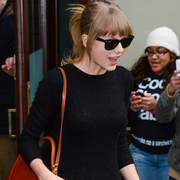 Taylor Swift with Mark Cross Scottie Satchel Bag