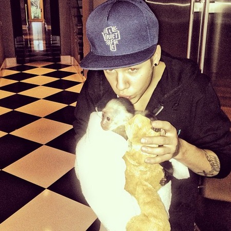 Justin Bieber and his pet monkey