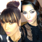 Kim Kardashian hiding her fringe