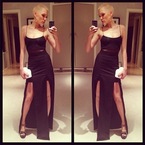 Jessie J shows off sexy double split dress
