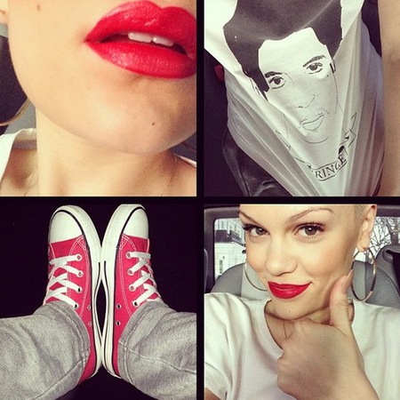 Jessie J red lipstick