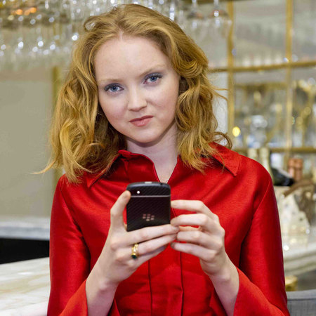 Lily Cole Blackberry Q10 launch