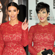 Kim Kardashian and Kris Jenner wear same Valentino lace dress