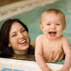 Mum and baby swimming