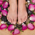 Women having a pedicure