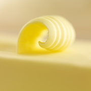 Close up of butter curl