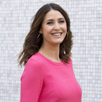 Lisa Snowdon pops in bright pink shift dress