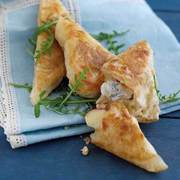 Blue cheese filo pastry triangles