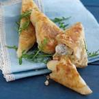 Blue cheese filo pastry triangles