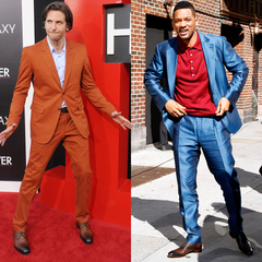Bradley Cooper and Will Smith in bad colourful suits