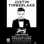 Justin Timeblake to be supported by Jessie J and James Arthur