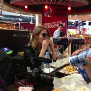 Millie Mackintosh eating burger 