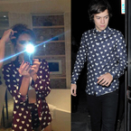 Victoria Beckham flashes flesh in Burberry shirt
