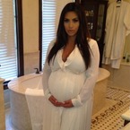 Pregnant Kim Kardashian wears white Lanvin for baby shower
