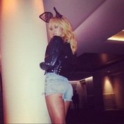 Rihanna wears Chanel bunny ears backstage in Cardiff