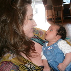 Babybag blogger Polly Walker with baby daughter