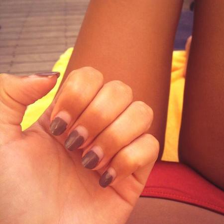 Lucy Watson's grown-out gel manicure