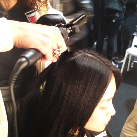 London Fashion Week backstage hairstyling with Toni & Guy