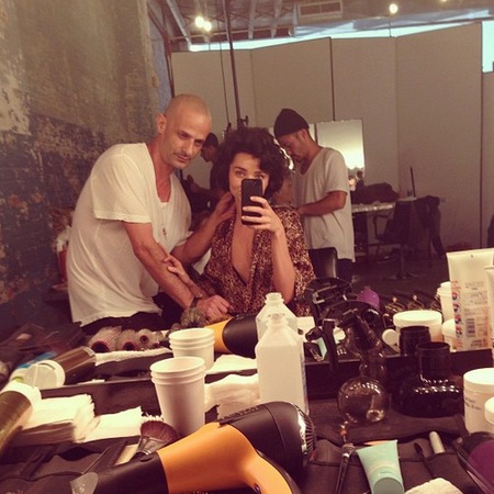 Miranda Kerr in short brown wig